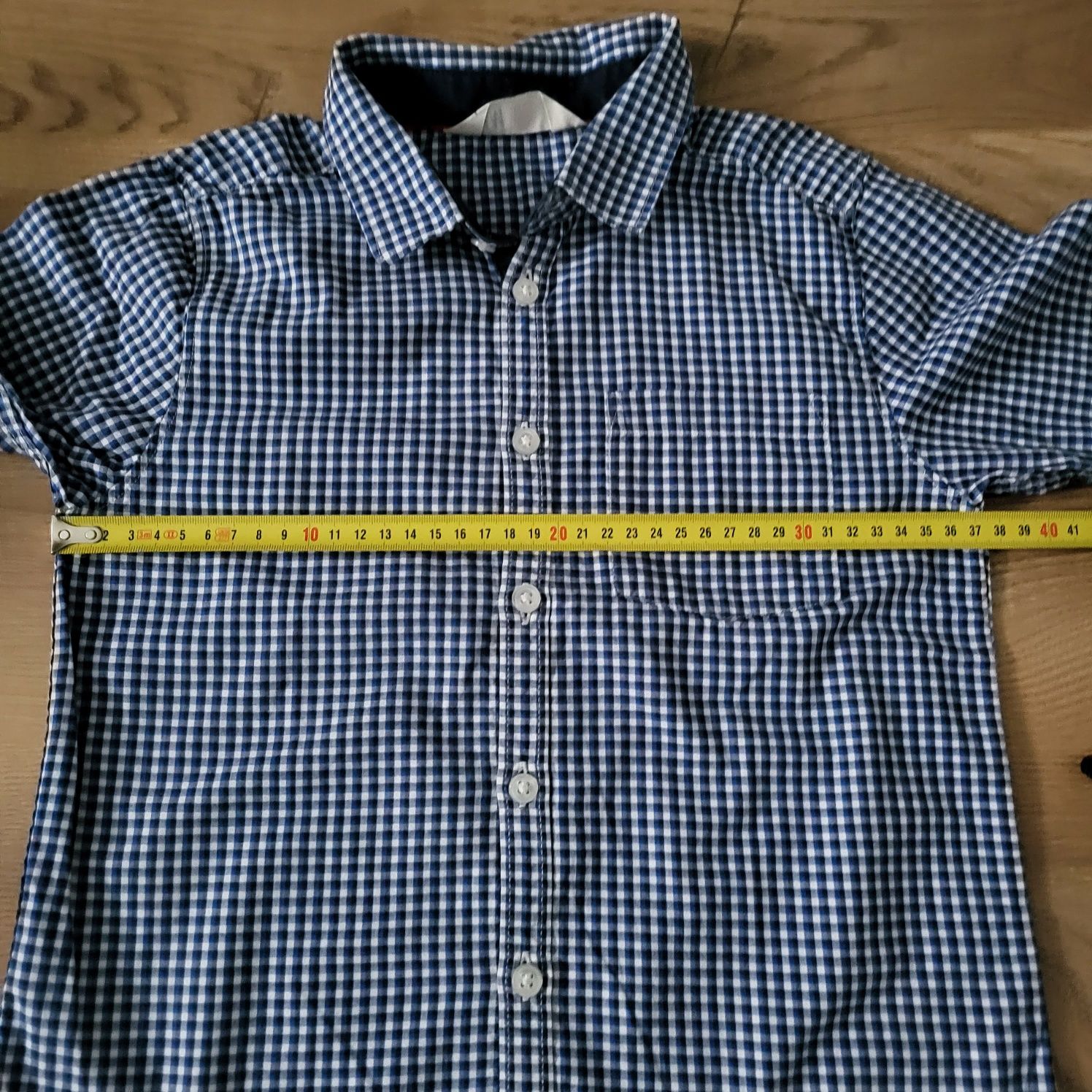 Koszula chłopięca galowa w kratkę na r.128 H&M
