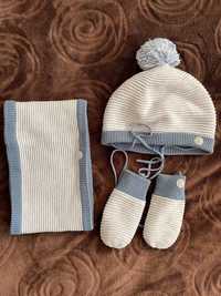 Komplet zimowy - czapka, komin, rękawiczki