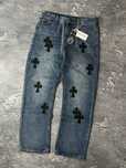 Джинси Chrome Hearts x cdg (хром хартс,slim fit,flared)