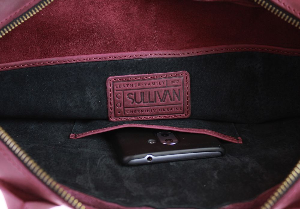 Сумка шкіряна для документів формату А4 SULLIVAN sg11(40) марсалова