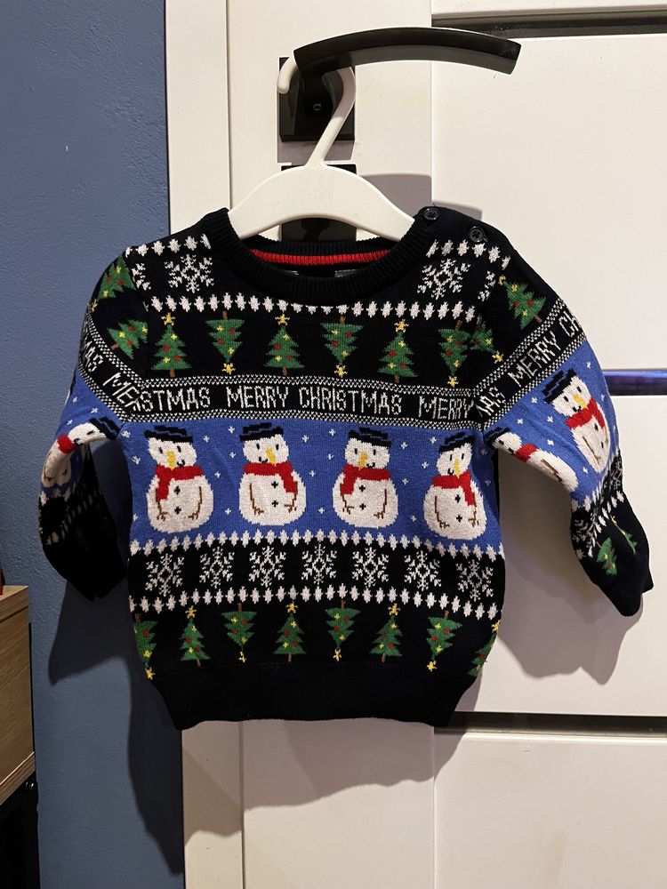 74 Primark sweter kardigan świąteczny bałwanek