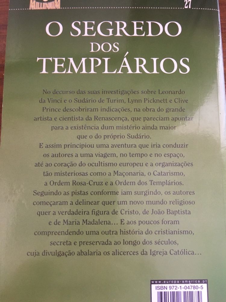 Livro O Segredo Dos Templários O Destino de Cristo de Clive Prince e L