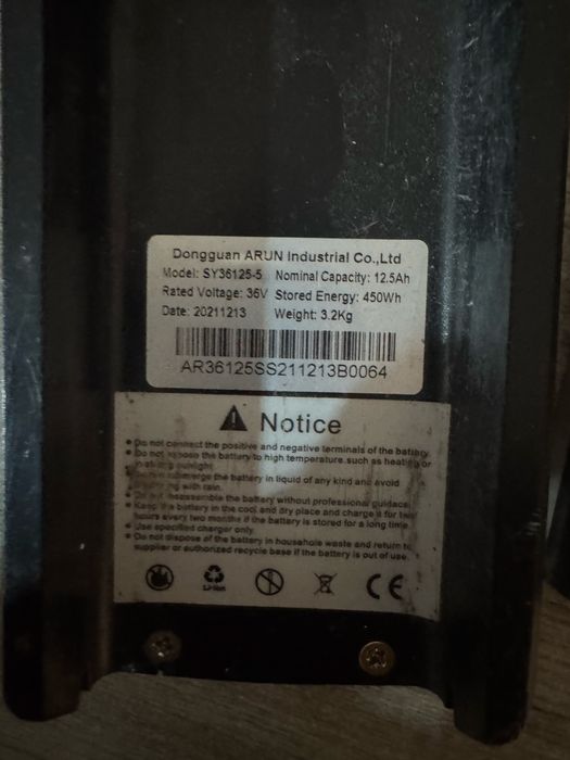 Bateria bidonowa 12,5 Ah 36V