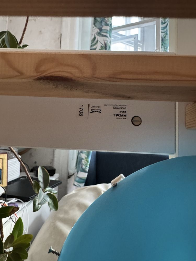 Lóżko pietrowe Mydal Ikea białe sosnowe