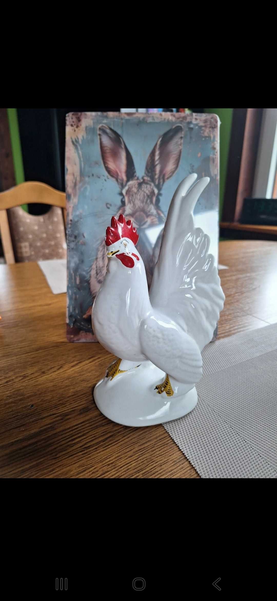 Pięka porcelanowa figura koguta