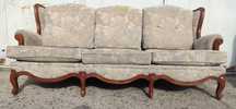 Stylowa sofa trzyosobowa ludwik, orzech, kanapa