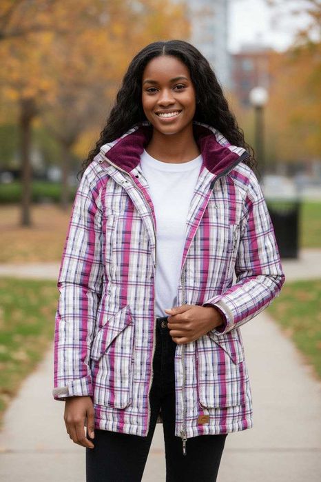 Куртка зимняя спортивного стиля trespass в клетку, р. М