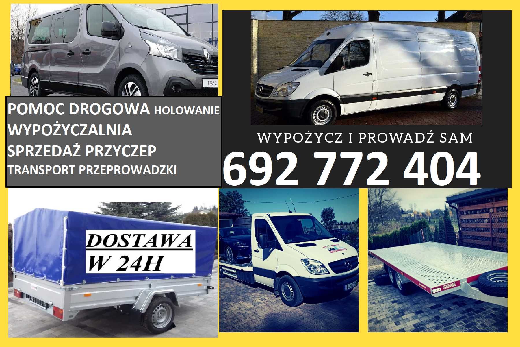 Wynajem busa brygadówki maxa 6 7 8 9 osób wypożyczalnia przyczep lawet