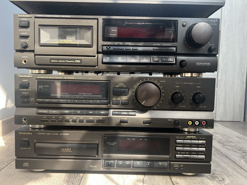 Zestaw Technics SL-B3, SL-PG100AE-K, RS-BX606EG-K, SA-GX200LE-K