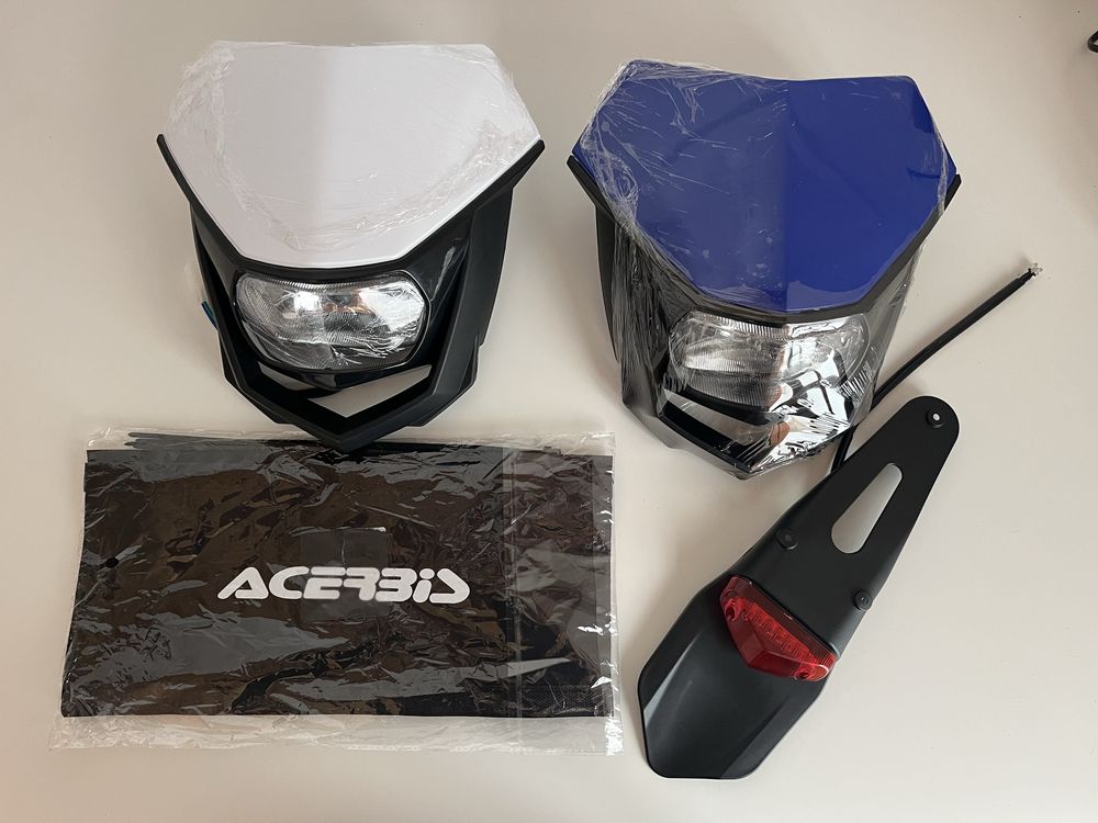 Suporte matrícula com farolim traseiro LED p/ moto enduro, Dt NOVO