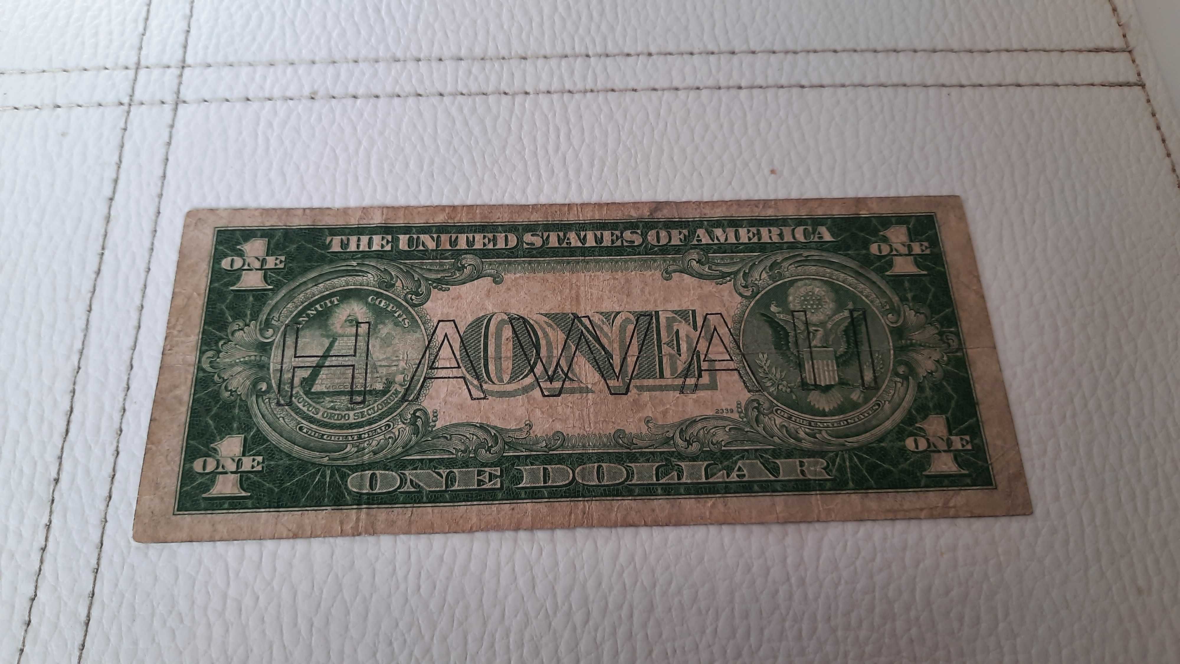 2 banknoty 1 USD silver cerificate niebieski i brązowa Hawaii 1935 rok