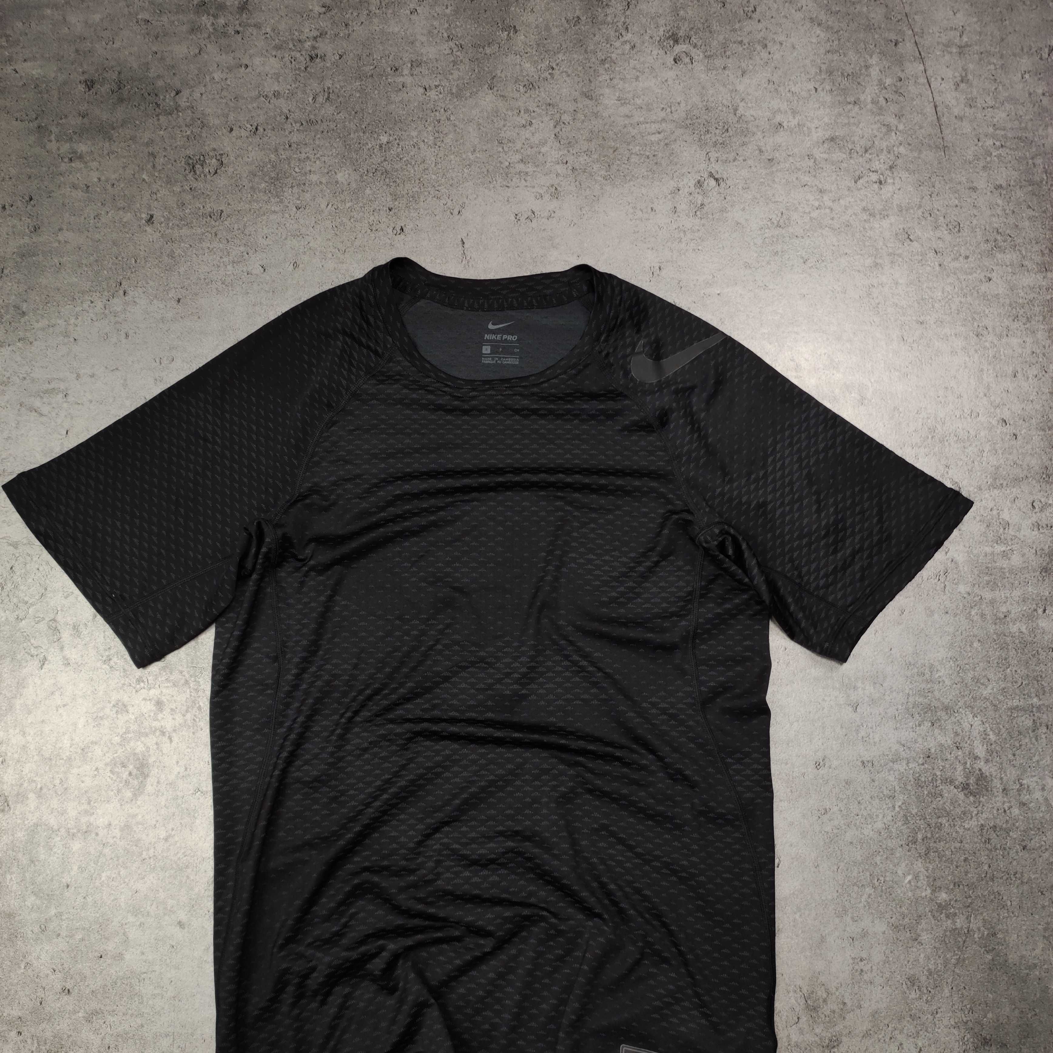 MĘSKA Koszulka PREMIUM Sportowa Nike PRO Combat Czarna Siłownia Logo