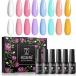 ROSALIND Lakier Żelowy do Paznokci Półtrwały 8 Kolorów Modny Manicure