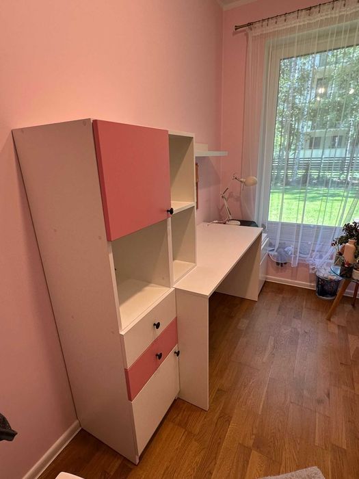 Super biurko robione przez stolarzai 120x60cm wraz z szafkami i półką