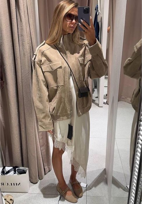 замшева куртка Zara 4341/770 ОРИГІНАЛ  В НАЯВНОСТІ S