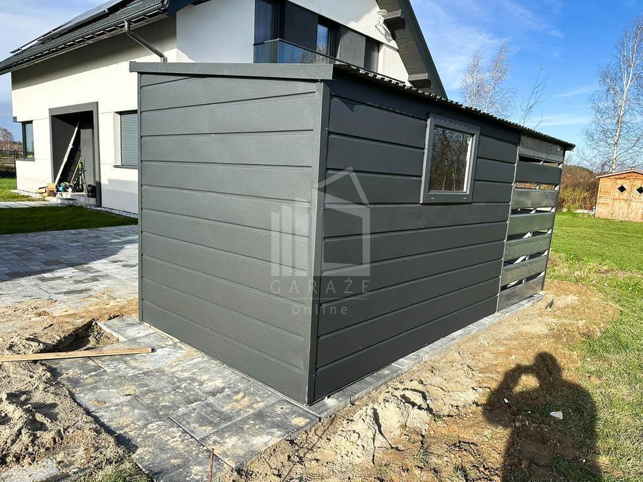 Domek Ogrodowy - Schowek 3X2 + Wiata 1,5X2 - Okno - Drzwi Id436