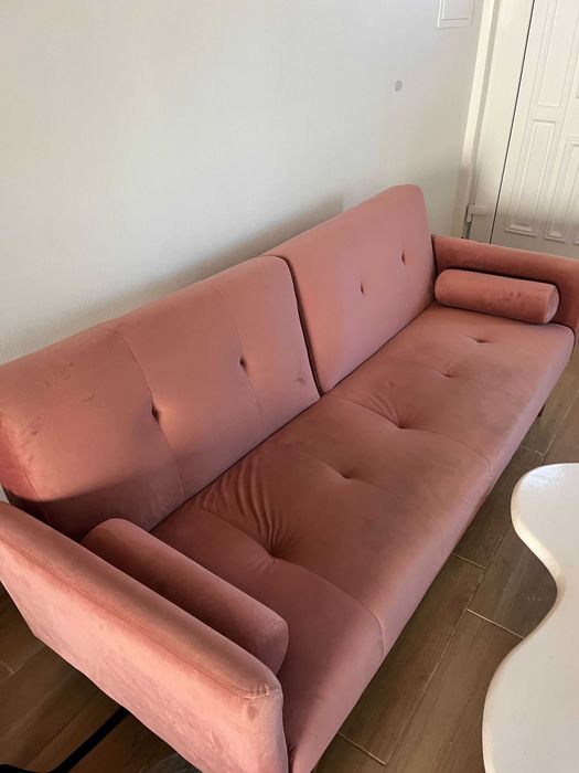 Pink Couch & IKEA Mattress for Sale