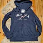 Hollister bluza granatowa z kapturem rozsuwana r. M z napisem
