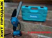 Мини пила аккумуляторная цепная 20см Makita +2️⃣акб‼️ Пилка Макита 8"