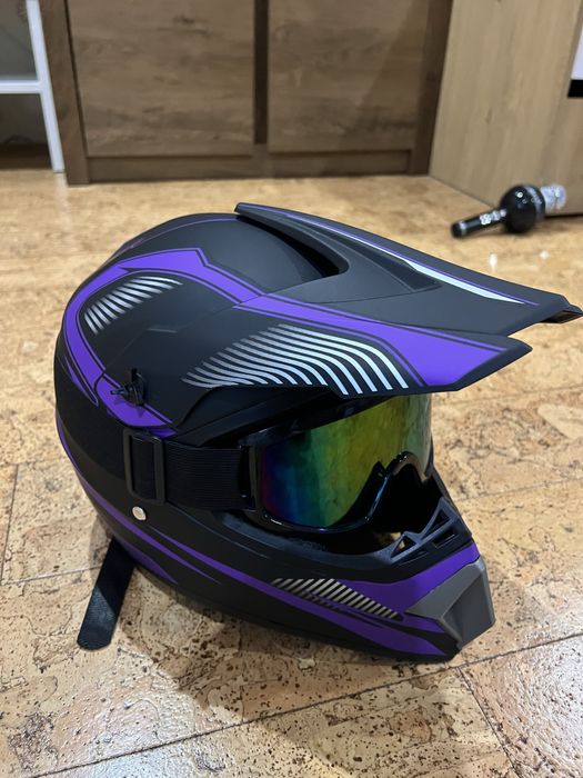 шолом кросовий фіолетовий фуллфейс