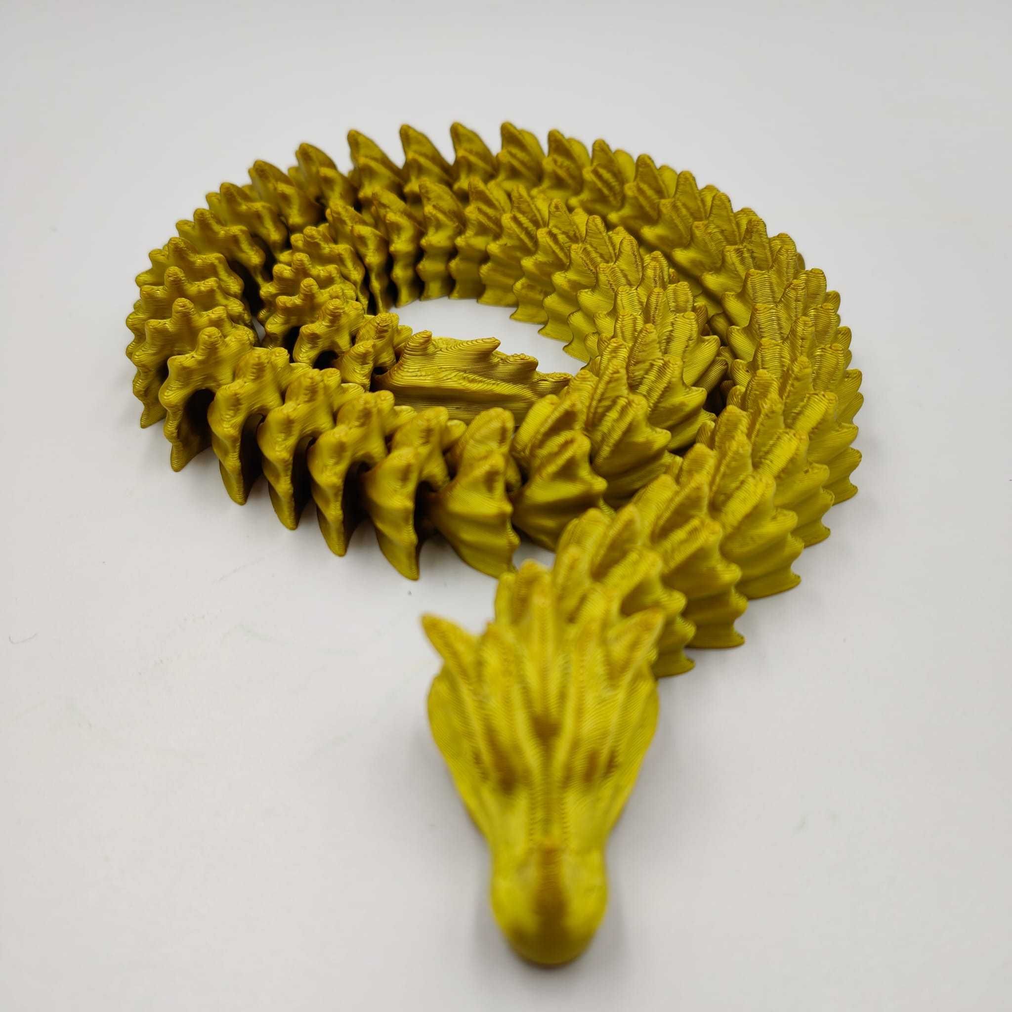 Smok druk 3D 58cm ruchomy z figurka z  druku 3d