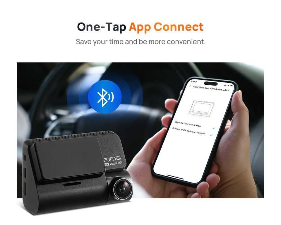 Відеореєстратор 70mai Dash Cam 4K A810 та A810 2 + RC12 + UP03 + UP04