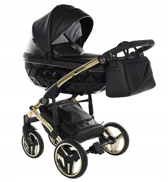 Junama Diamond  wózek 2w1 CZARNY - Złoty