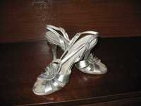buty damskie srebrne sandałki rozmiar 37