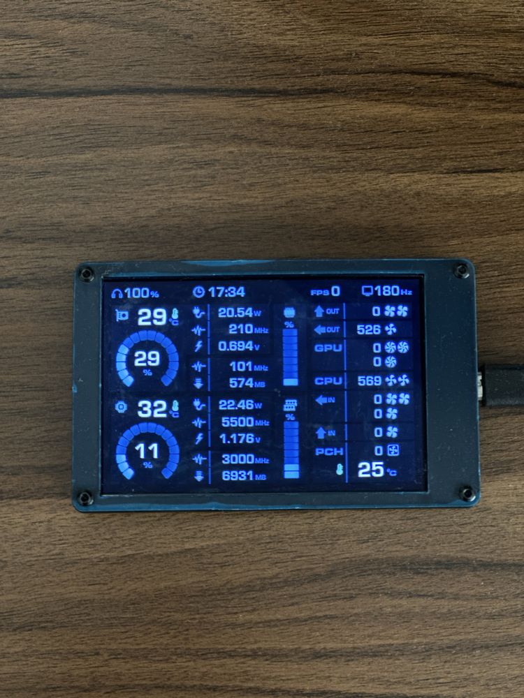 Ekran wyswietlacz dodatkowy USB AIDA64 LCD CPU GPU Monitor komputer