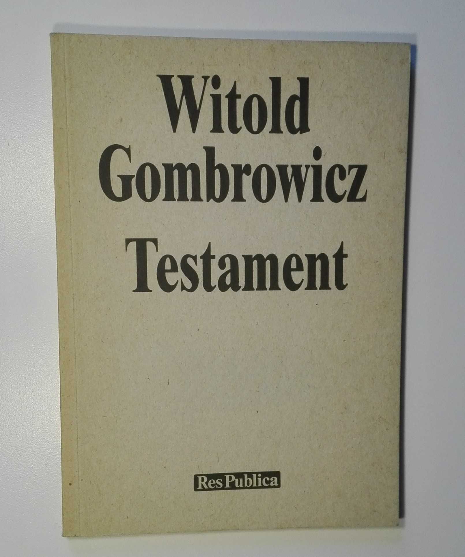 Witold Gombrowicz TESTAMENT  1990 wydanie 3 krajowe