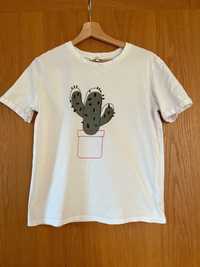 Biały T-shirt z kaktusem, Jake*S - rozmiar M