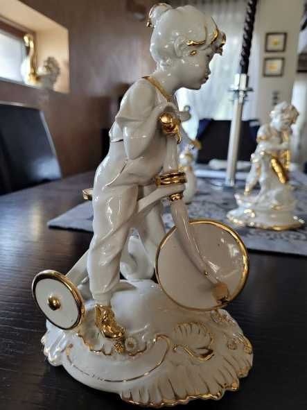 Figurka dziewczynka na rowerze - Capodimonte Swarovski - Villeri Italy