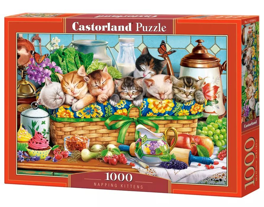 Puzzle 1000 elementów. Śpiące kocięta