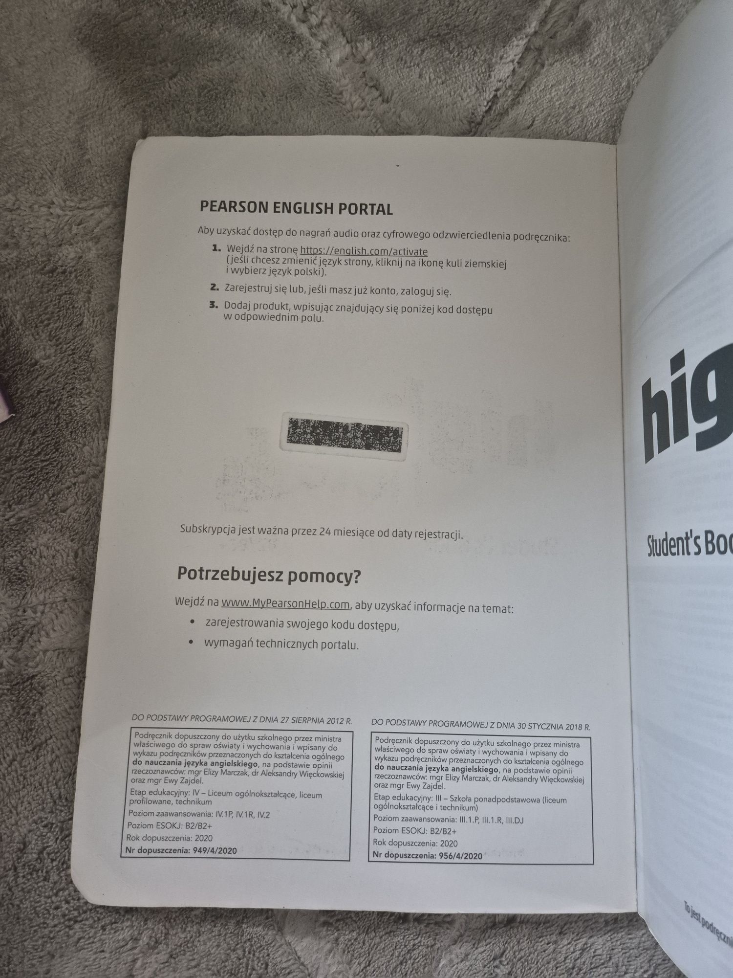 High note 4 studentów book