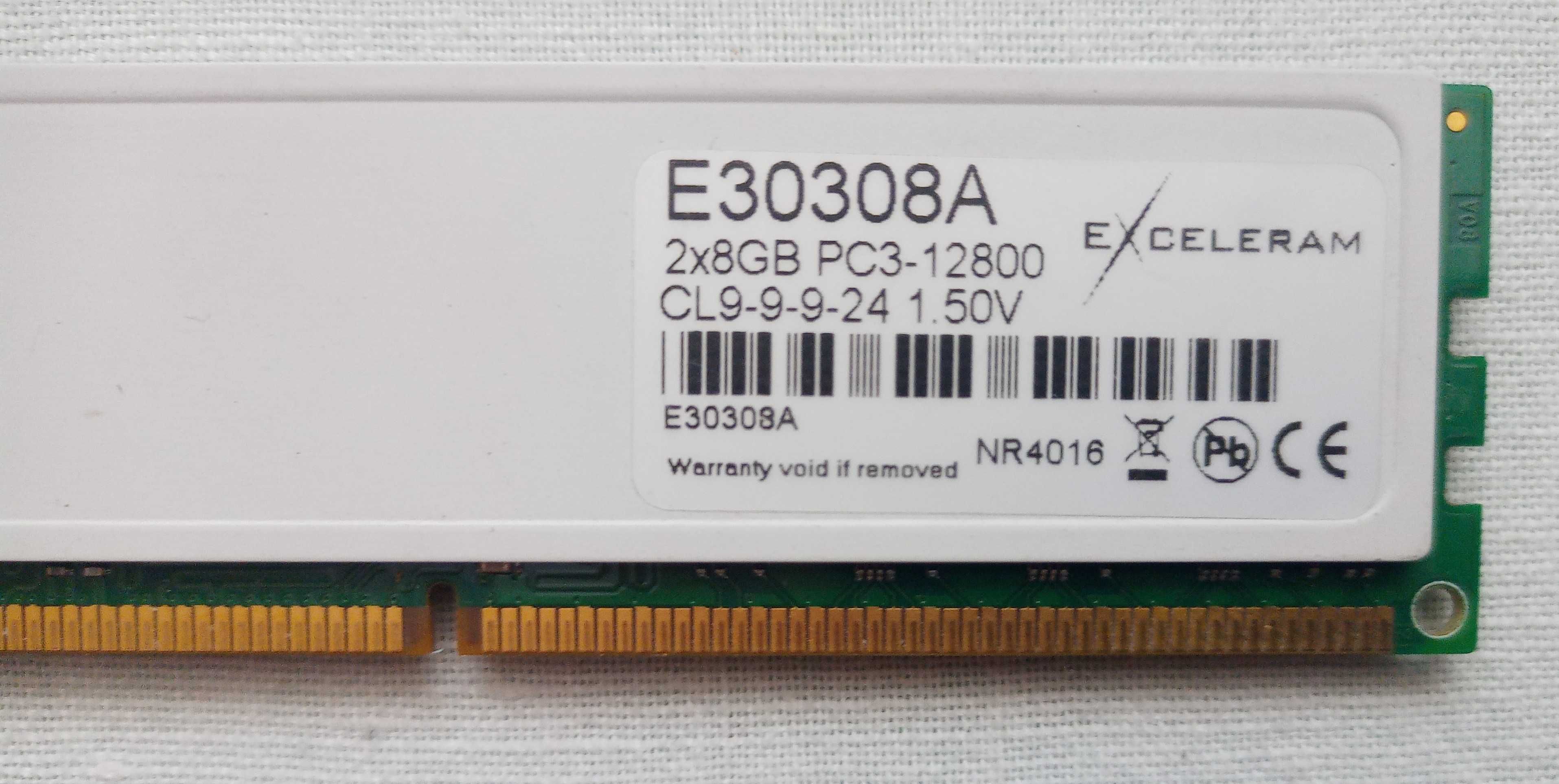 Память DDR3 16GB Exceleram 1600Mhz в белых радиаторах