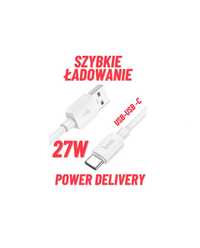Kabel USB A do Typ C  2,4A | 27W! | 1 m | biały - Power-Delivery