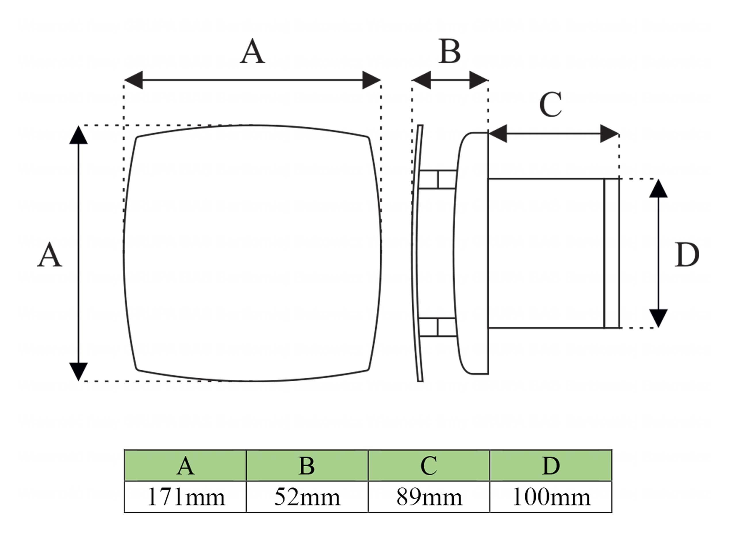 Wentylator łazienkowy HIGROSTAT TIMER z klapą zwrotną 95m³/h 100mm