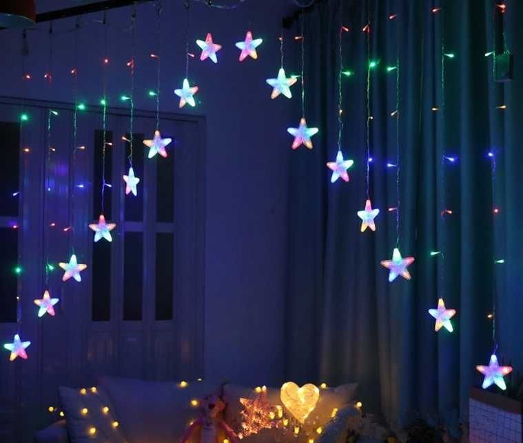 NOWE Lampki Choinkowe 136 LED Kurtyna Sople Zewnętrzne