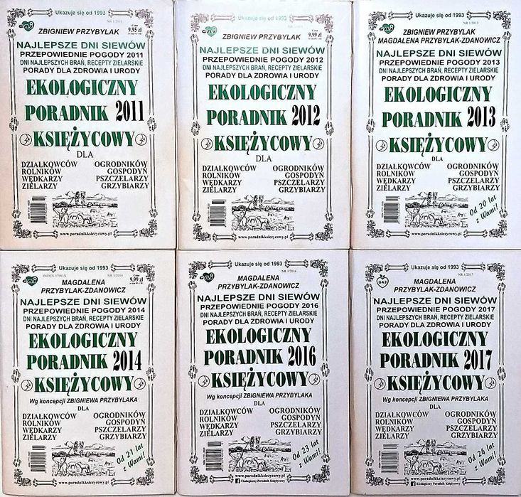 ZESTAW PORADNIKÓW OGRODNICZYCH (4x Czuksanow, 6x Księżycowy)