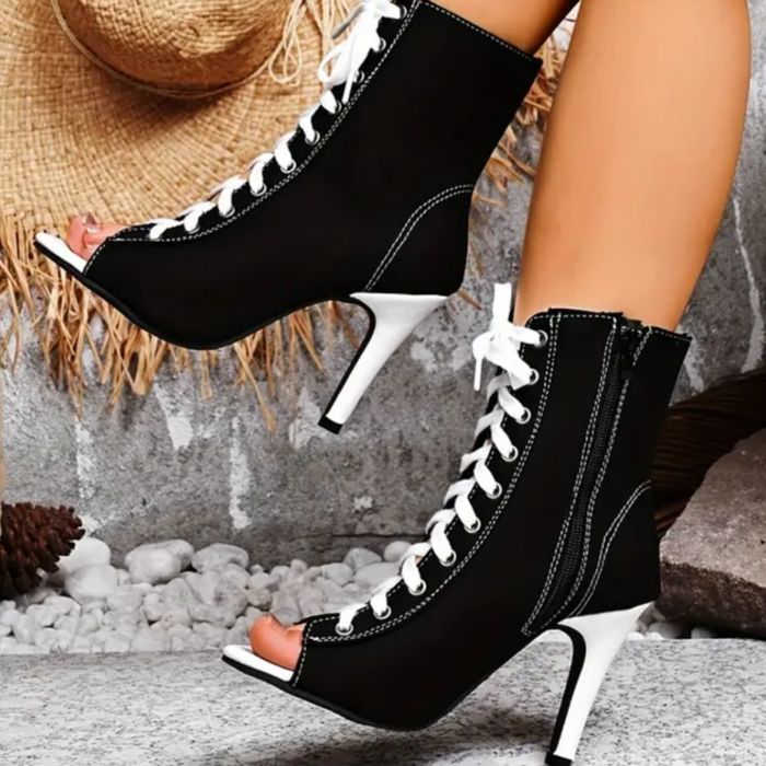Туфлі High heels зі змійкою збоку Чорні .Хай хілс  Хилсы
