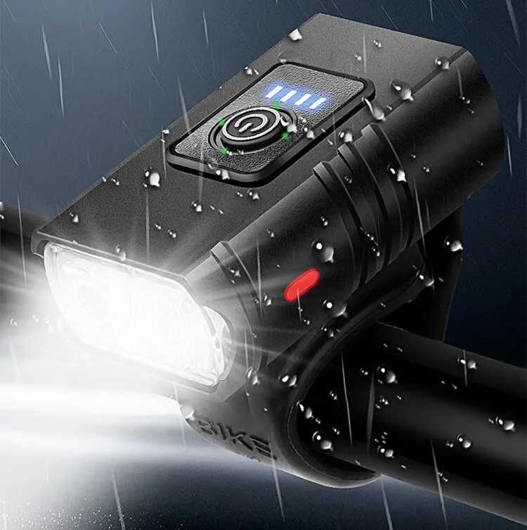 Lampka rowerowa przód tył oświetlenie rowerowe latarka led usb