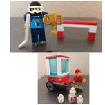 LEGO hokeista i wózek z popcornem