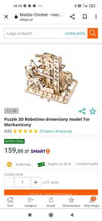 Drewniane puzzle robotime, rokr