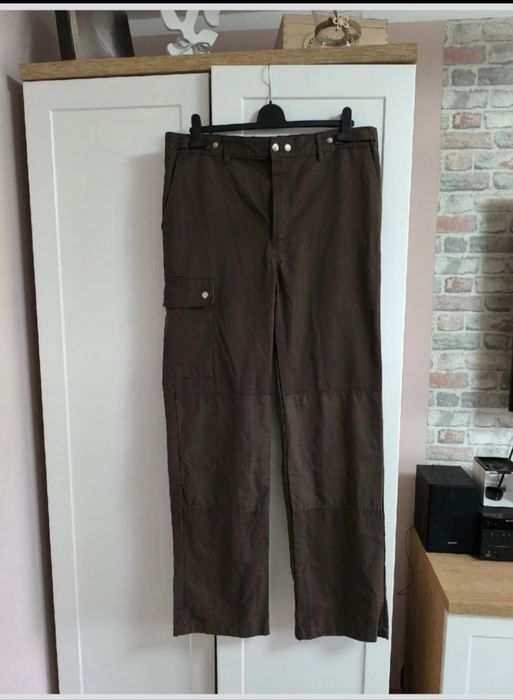 Brązowe spodnie robocze męskie r. 48