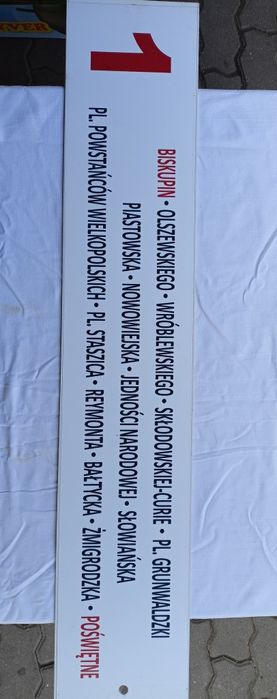 Tablica relacyjna tramwaju komunikacji miejskiej we Wrocławiu