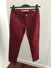 czerwone spodnie 34 jeans Zara
