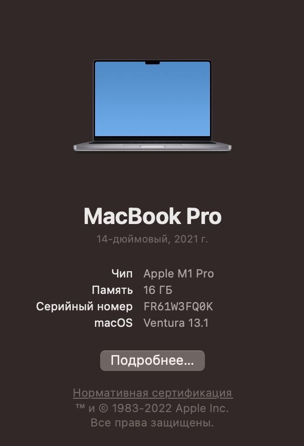 MacBook Pro 14" 2021 M1 Pro 16/1Tb Space Gray (1.549$) Доставка