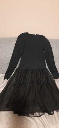 Sukienka dziewczęca 140 cm, czarna tulowa, Cool Club