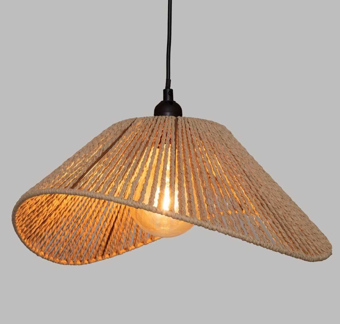 Nowoczesna lampa wisząca 45 cm Sufitowa Boho Pleciony klosz E27