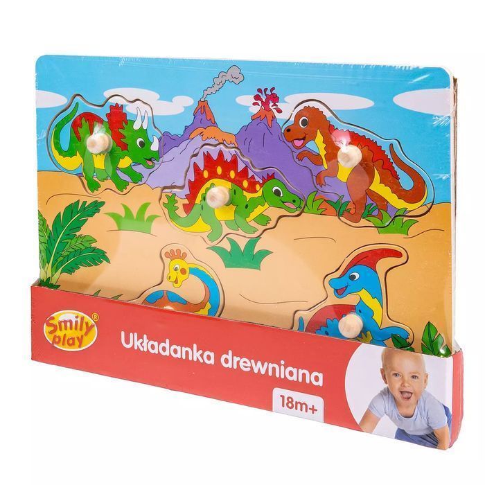 Smily Play, układanka drewniana Dinozaury. Smily Play